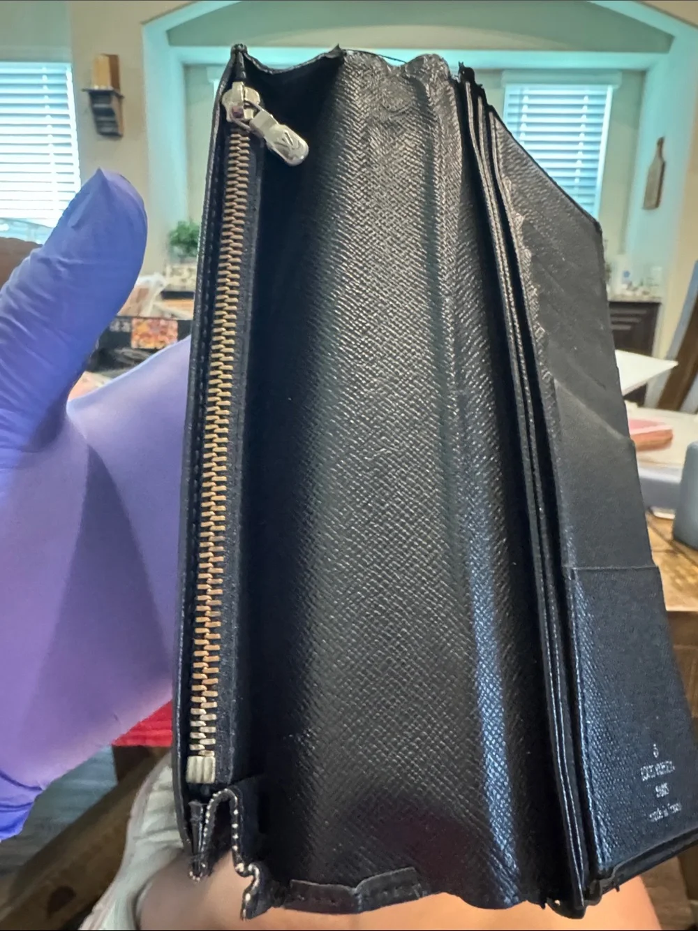 Louis Vuitton Black Epi LeatherTextured Long Wallet